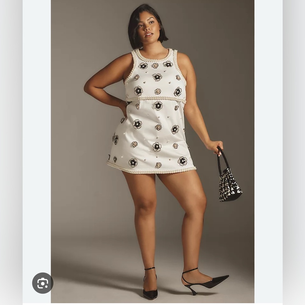 Maeve 3D Embellished Shift Mini Dress 1X